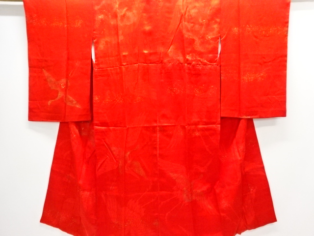 JAPANESE KIMONO / ANTIQUE JUBAN / SILK / CRANE